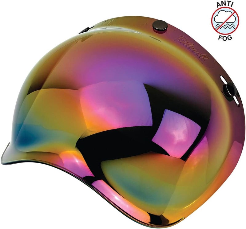 Biltwell Bubble Shield Rainbow Mirror - Anti-fog, Scratch Resistant, UV/A UV/B Resistant - Image 2